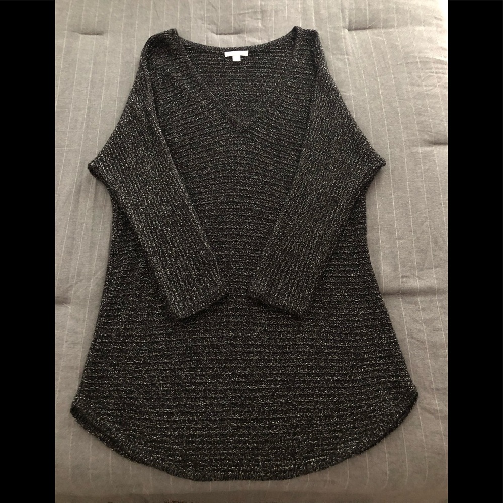 NWOT: NY&CO Black tunic sweater with silver threading